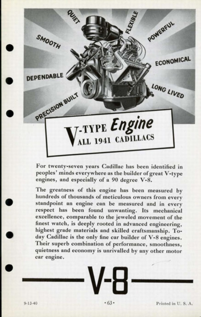 1941 Cadillac Salesmans Data Book Page 73